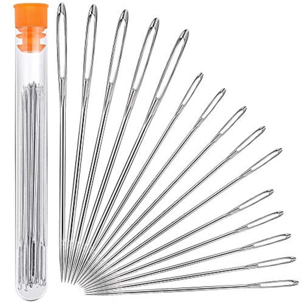 15 Pcs Large Eye Sewing Needles, Sewing Needles, Stainless Steel Embroidery Thread Needle, Handmade Yarn Knitting Needles Leather Needle (15 Pieces)